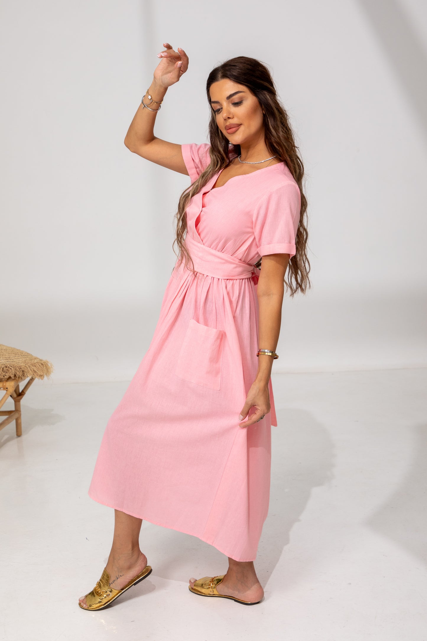 Rosé Essence – Linen Dress