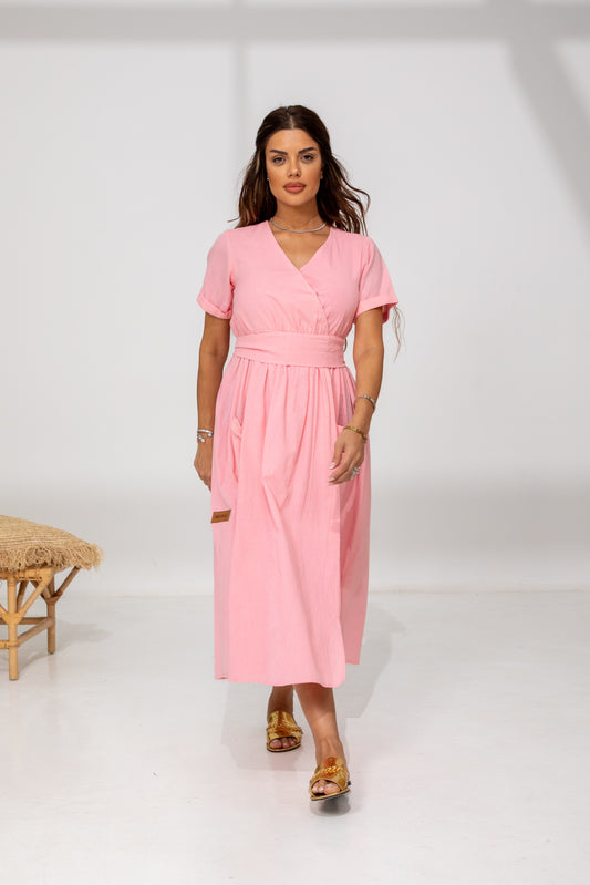 Rosé Essence – Linen Dress
