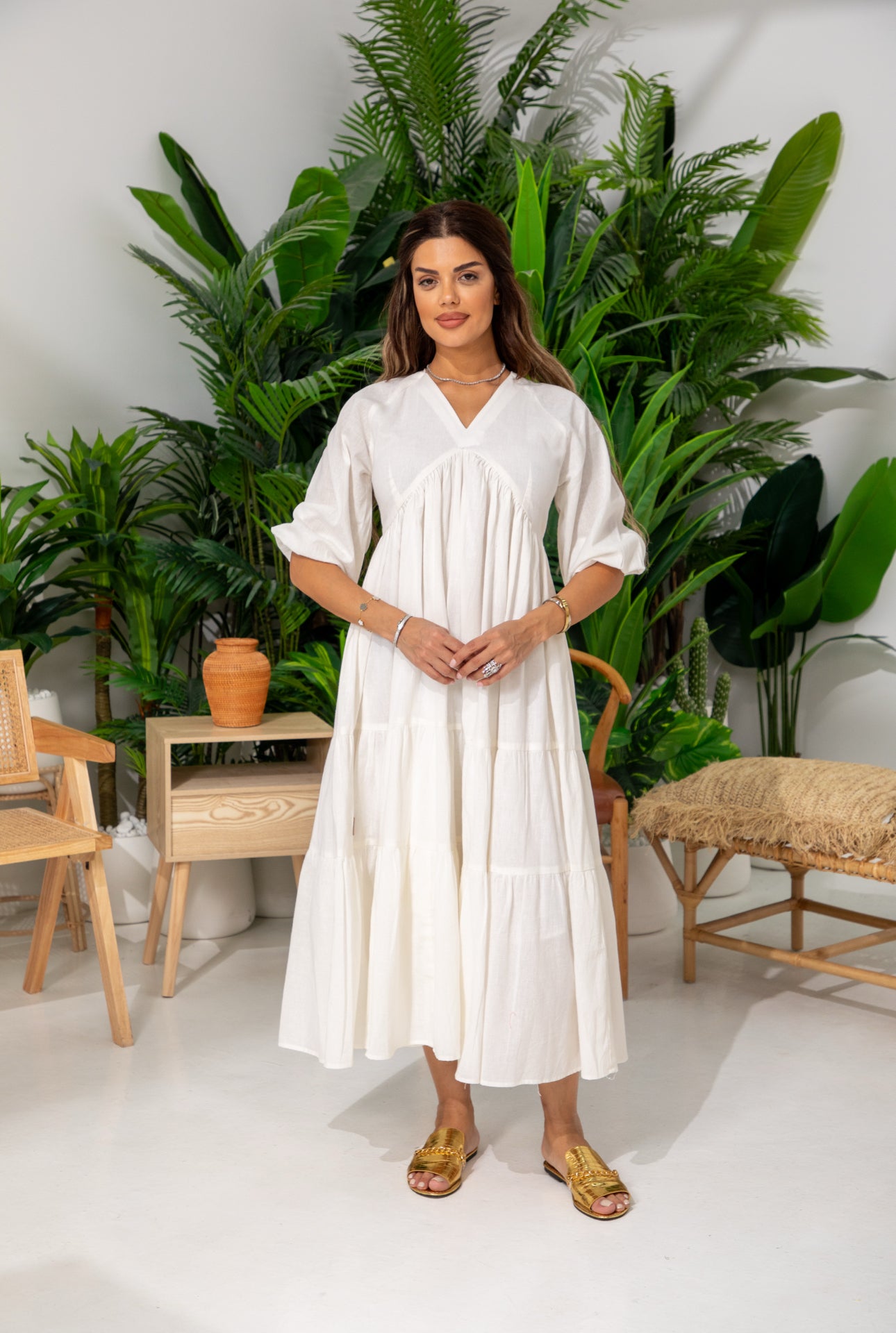 Ivory Light – Linen Maxi Dress